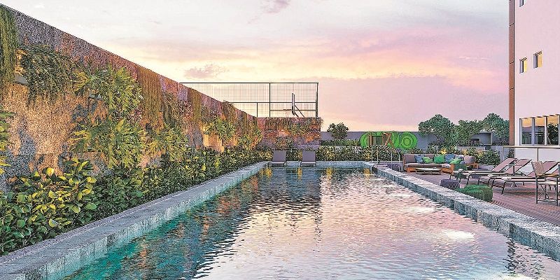 Piscina do Landscape tem muro com pedras naturais e vegetação viva. Projeto arquitetônico prioriza o contato com a natureza (Foto: MZI)