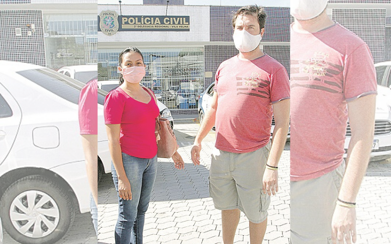 Gabriela Almeida e David Kuster, enteada e genro do idoso internado (Foto: Fábio Nunes/AT)