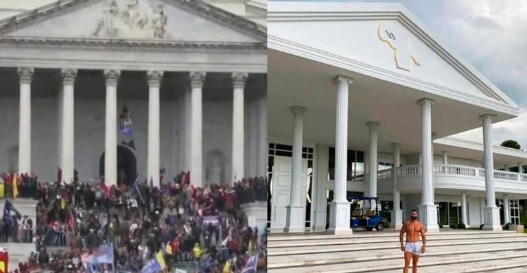 Invasão do Congresso americano e Gusttavo Lima (Foto: Reprodução / Redes Sociais e Instagram)