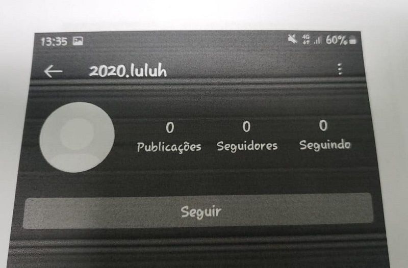 Imagem do perfil falso criado para aliciar o jovem (Foto: Divulgação/PCES)