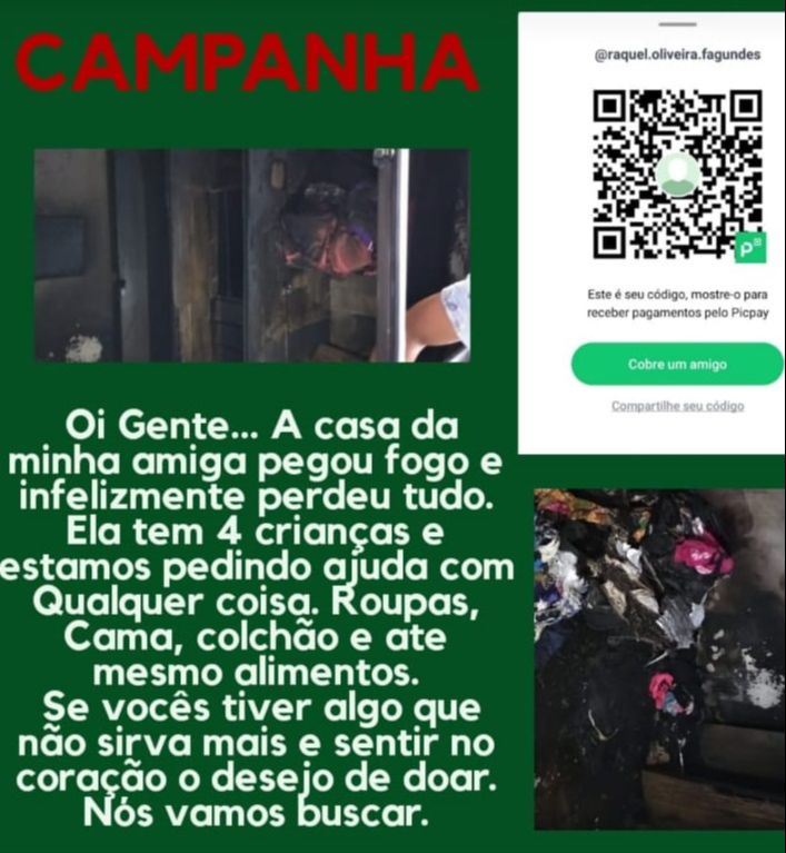 Arte da campanha que amigos estão fazendo para ajudar a família (Foto: Divulgação)