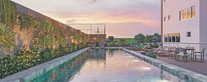 Landscape: área de lazer conta com arquitetura biofílica, para garantir contato do morador com a natureza (Foto: MZI)