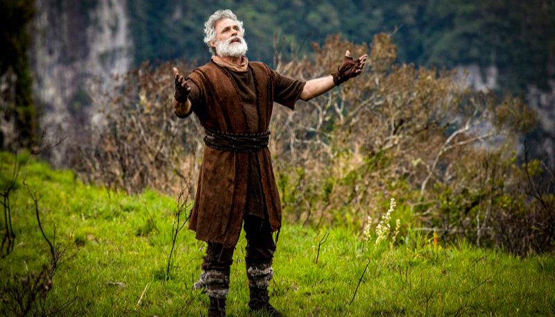 Oscar Magrini vive Noé na fase Dilúvio, em ‘Gênesis’ (Foto: Edu Moraes)