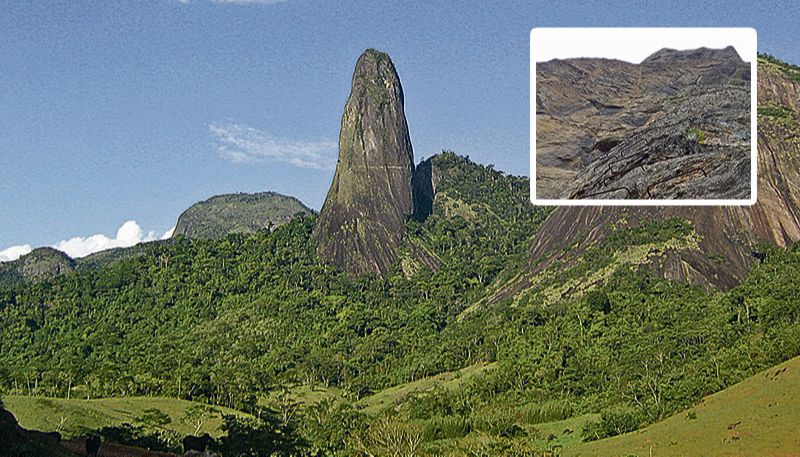 Pico do Itabira é uma das montanhas mais cobiçadas por escaladores. Escadas (destaques) já foram instaladas (Foto: Alessandro de Paula / AT)