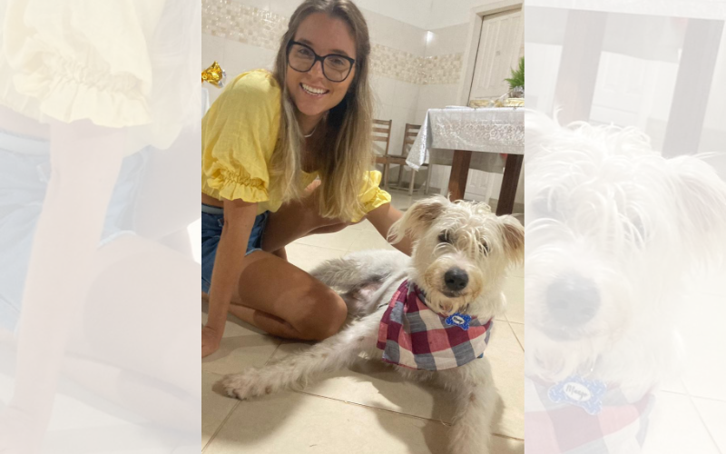 Letícia recorreu a um profissional para ajudar o Mango. (Foto: Acervo pessoal)