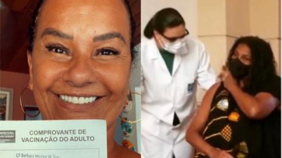 Zezé Mota e Solange Couto foram uma das primeiras famosas a tomarem a primeira dose da Coronavac no Retiro dos Artistas, no Rio de Janeiro (Foto: Reprodução/Instagram)