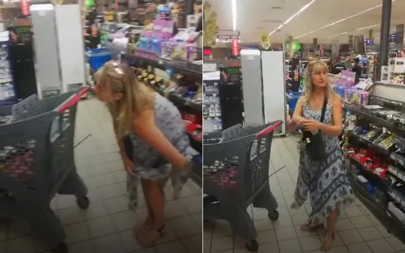 Imagem ilustrativa da imagem VÍDEO | Mulher tira calcinha em supermercado e usa como máscara contra Covid