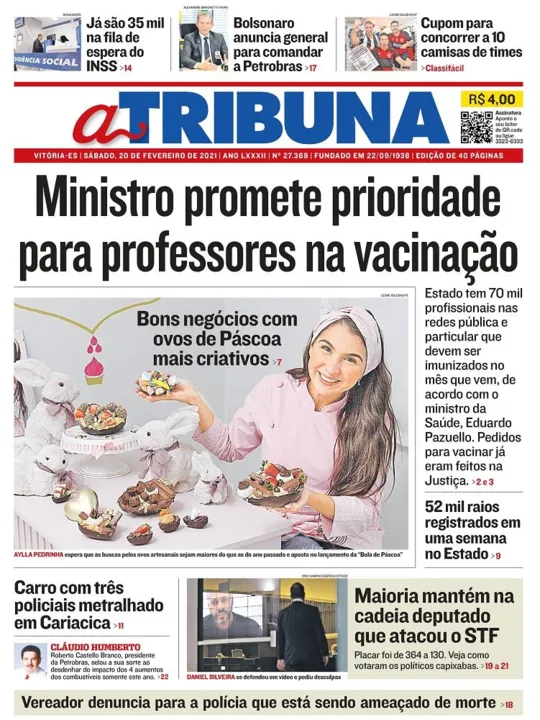 Imagem ilustrativa da imagem Confira os destaques do Jornal A Tribuna deste sábado