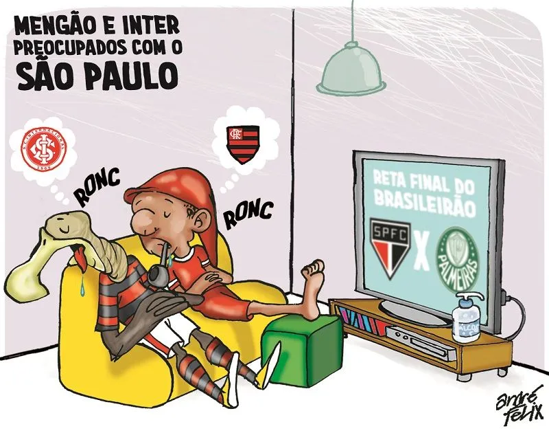 Imagem ilustrativa da imagem Charge do Dia: Mengão e Inter preocupados com o São Paulo