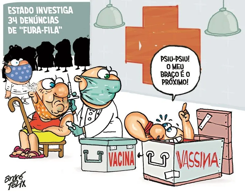 Imagem ilustrativa da imagem Charge do Dia: Denúncias de "fura-fila"