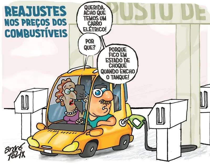 Imagem ilustrativa da imagem Charge do Dia: Reajustes nos preços dos combustíveis