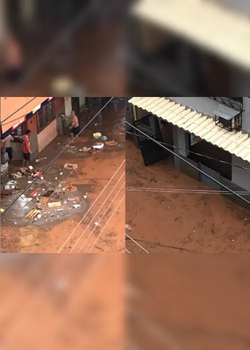 Imagem ilustrativa da imagem Vídeos mostram "tsunami" formado por caminhão em rua alagada de Cachoeiro