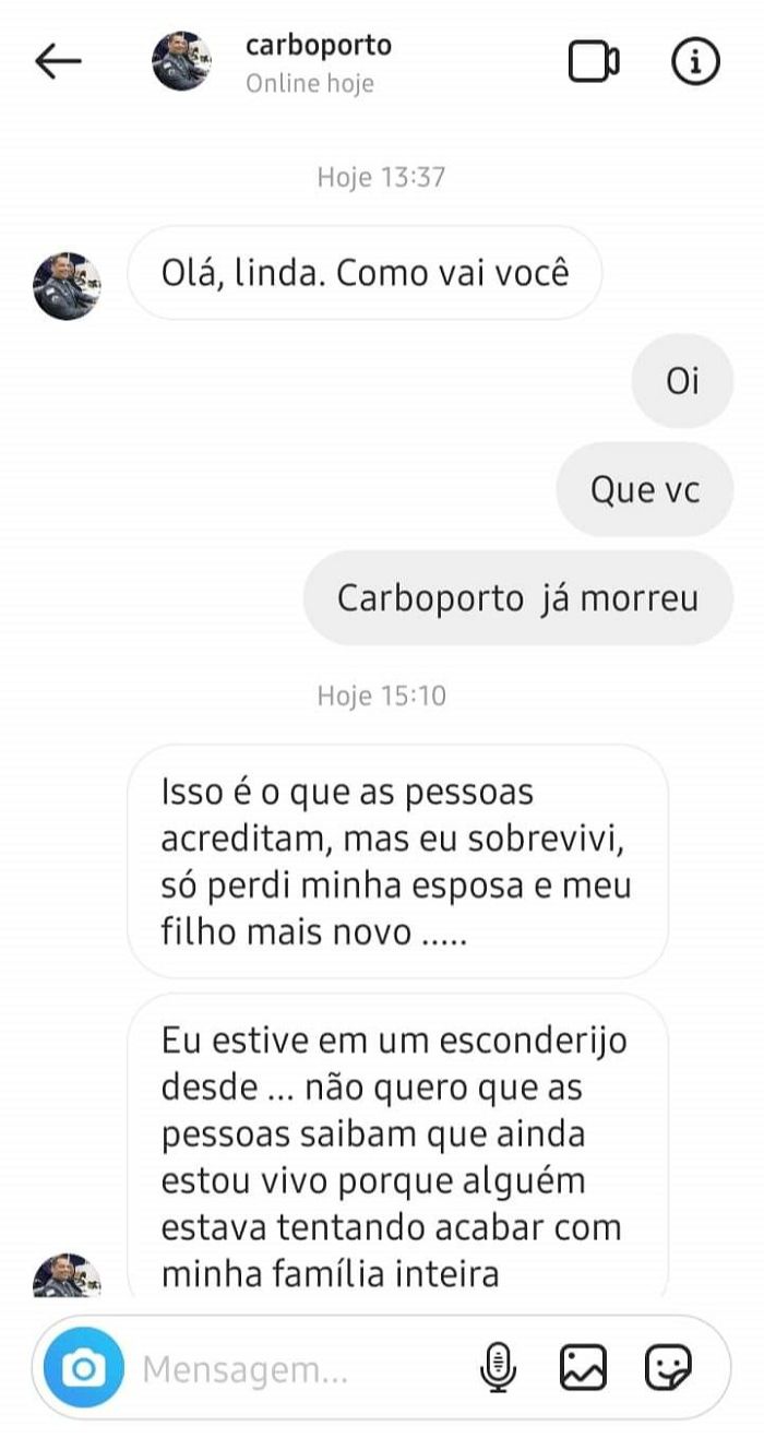 Print do perfil falso onde criminoso se passa pelo vereador e policial militar (Foto: Reprodução )