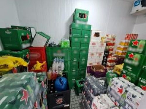 Bebidas apreendidas por estarem sem nota fiscal (Foto: Divulgação/ Sefaz)