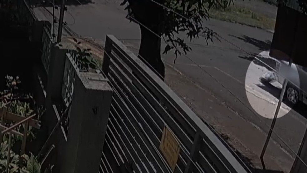 Queda de corpo foi registrada por câmera (Foto: Reprodução de vídeo)