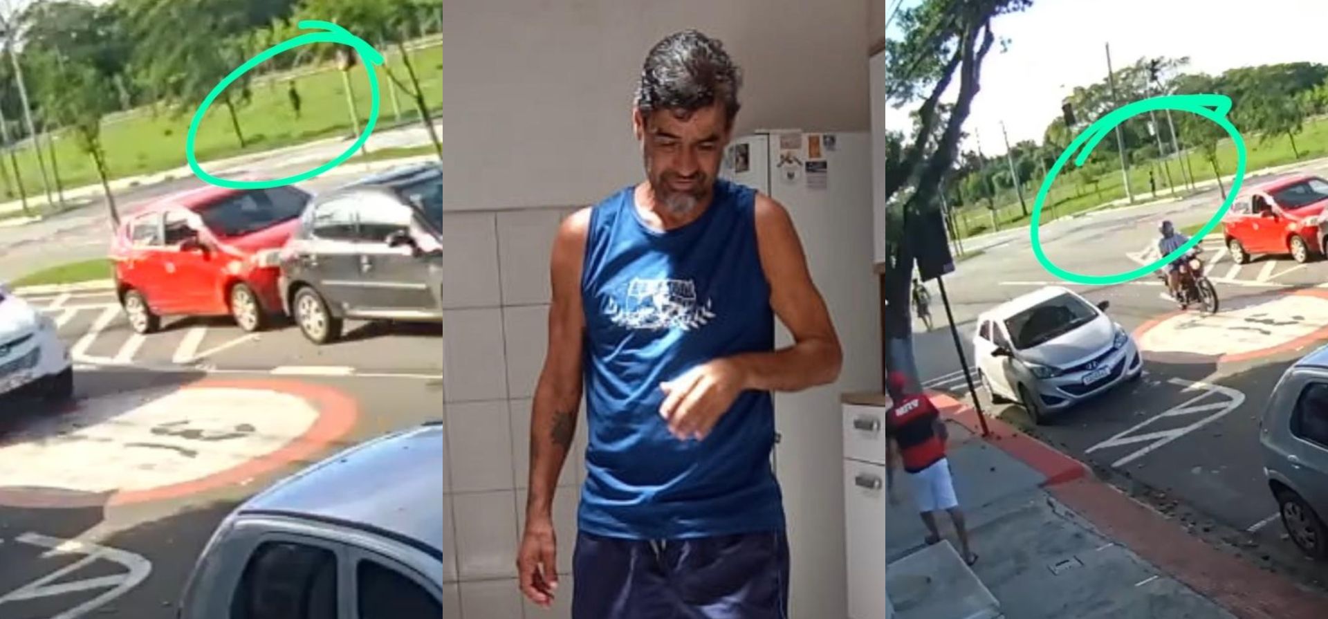 Nas imagens cedidas pela irmã de Luiz, é possível vê-lo próximo a mata do novo Aeroporto de Vitória (Foto: Reprodução/Câmeras de Segurança )