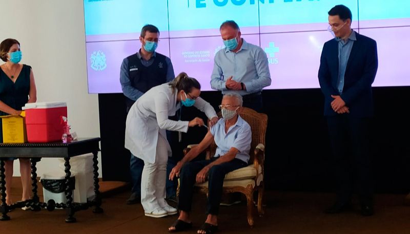 José Fanufre, de 98 anos, morador da Serra (Foto: Francine Spinassé / AT)