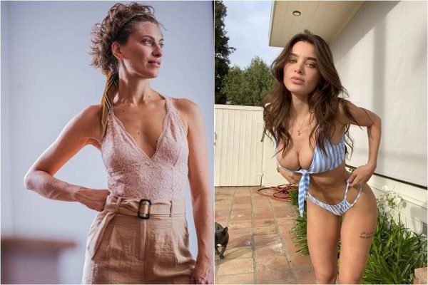 A ex-paquita, Lana Rhodes, a esquerda e a atriz pornô, Lana Rhodes, a direita (Foto: Reprodução/Instagram)