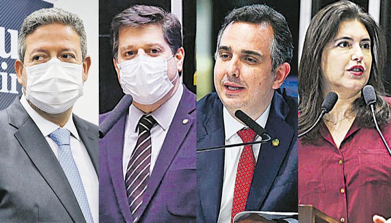 Lira, Baleia, Pacheco e Simone Tebet são os candidatos nos quais os parlamentares do Espírito Santo declaram seus votos nas eleições da Câmara e do Senado, marcadas para amanhã (Foto: Divulgação)