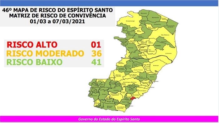 Novo mapa de risco (Foto: Divulgação Governo do Estado)