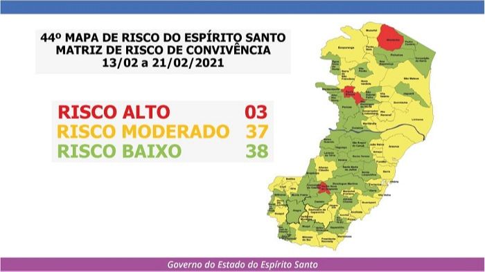 Novo mapa de risco (Foto: Divulgação/ Governo do Estado )