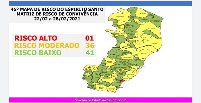 Novo mapa de risco (Foto: Divulgação Governo do Estado)