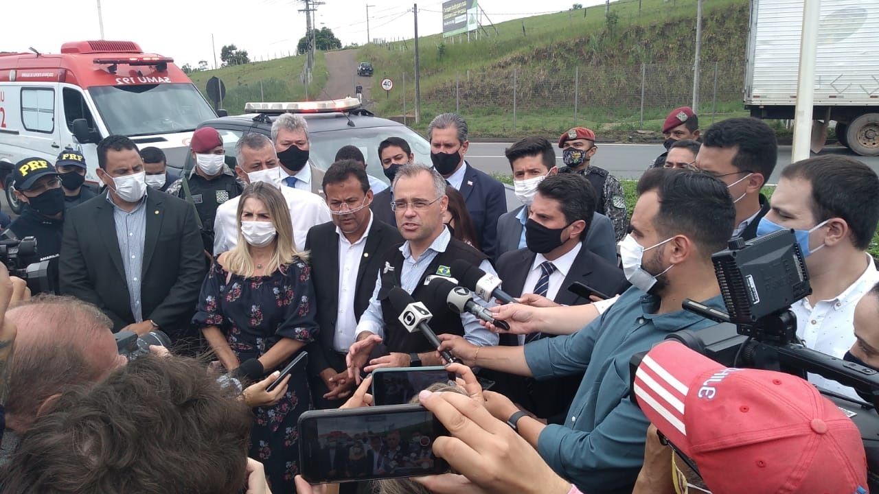 O Ministro da Justiça e Segurança Pública, André Mendonça, em Cariacica (Foto: Fábio Nunes/ AT/ 19/02/2021)