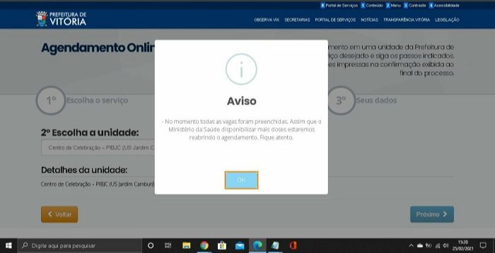 Moradora de Vitória agendou a vacina do pai e não conseguiu agendar dose para outra pessoa. (Foto: Acervo pessoal )