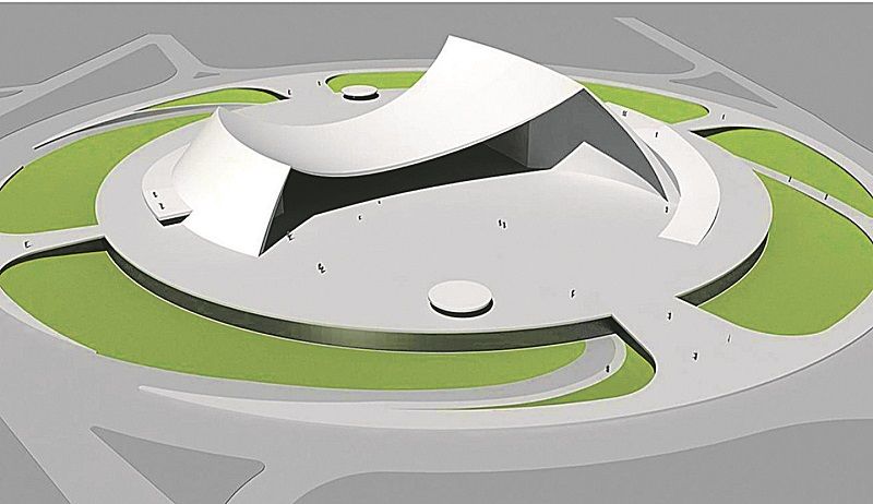 Projeto desenhado por Niemeyer para o Campo do Ó, em Laranjeiras (Foto: Prefeitura da Serra/ Divulgação)
