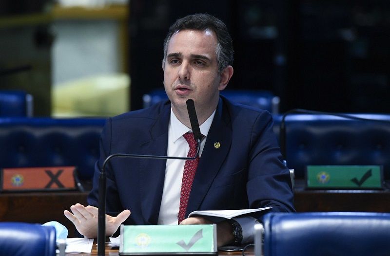 Rodrigo Pacheco (DEM-MG) em sessão do Senado (Foto: Marcos Oliveira/Agência Senado)