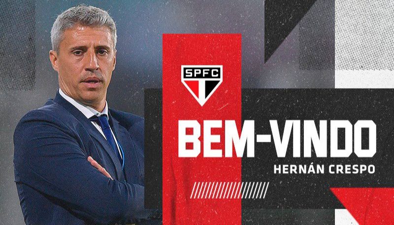 Hernán Crespo foi anunciado pelo São Paulo (Foto: Reprodução / Twitter)