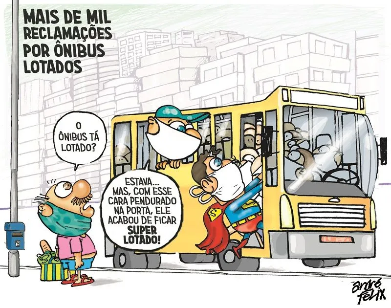 Imagem ilustrativa da imagem Charge do Dia: Ônibus lotados