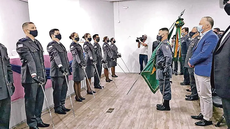 Militares durante o evento no qual o anúncio sobre a possível nova seleção para a Polícia Militar foi anunciada