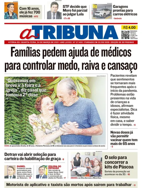 Imagem ilustrativa da imagem Clique aqui e veja os destaques do jornal A Tribuna desta quarta