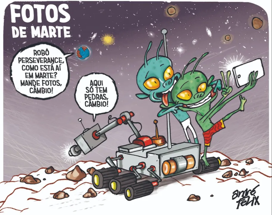 Imagem ilustrativa da imagem Marte é o tema da charge deste domingo