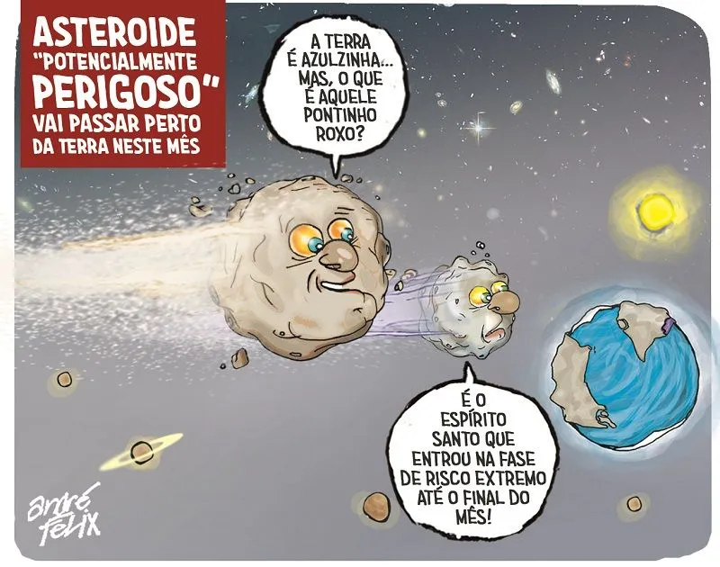 Imagem ilustrativa da imagem Asteroide é o tema da charge desta segunda