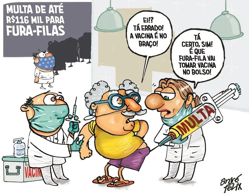 Imagem ilustrativa da imagem Charge do Dia: Multa de até R$ 116 mil para fura-filas