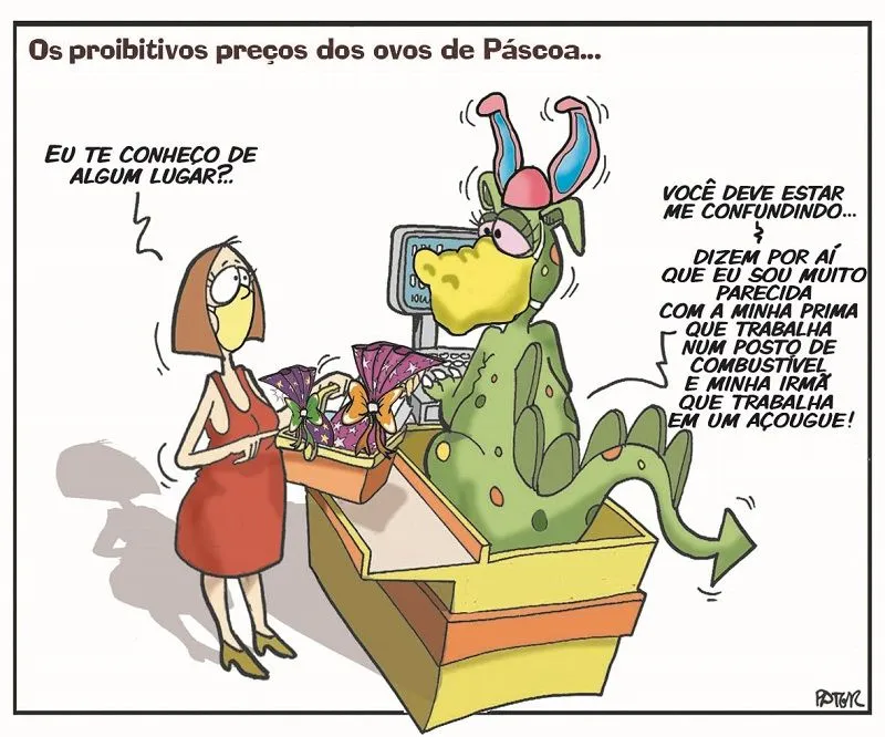 Imagem ilustrativa da imagem Charge do Dia: Preço do ovo de Páscoa