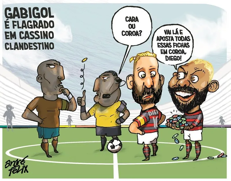 Imagem ilustrativa da imagem Charge do Dia: Gabigol em cassino clandestino