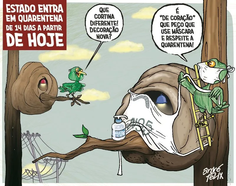Imagem ilustrativa da imagem Charge do Dia: Estado entra em quarentena