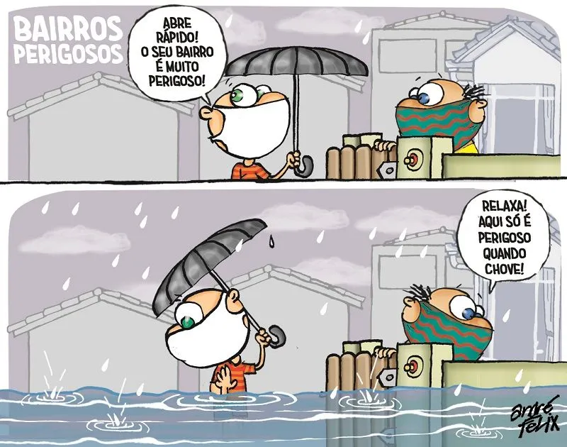 Imagem ilustrativa da imagem Charge do Dia: Bairros perigosos