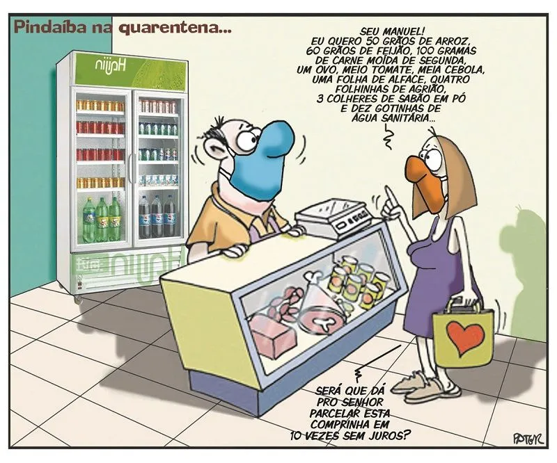 Imagem ilustrativa da imagem Charge do Dia: Pindaíba na quarentena