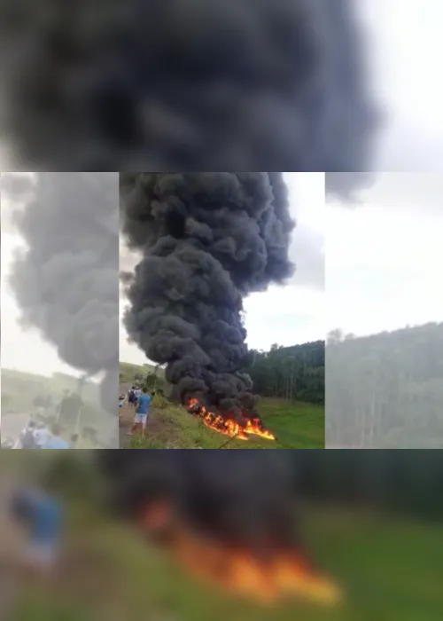 Imagem ilustrativa da imagem Caminhão-tanque pega fogo em rodovia no Noroeste do Estado