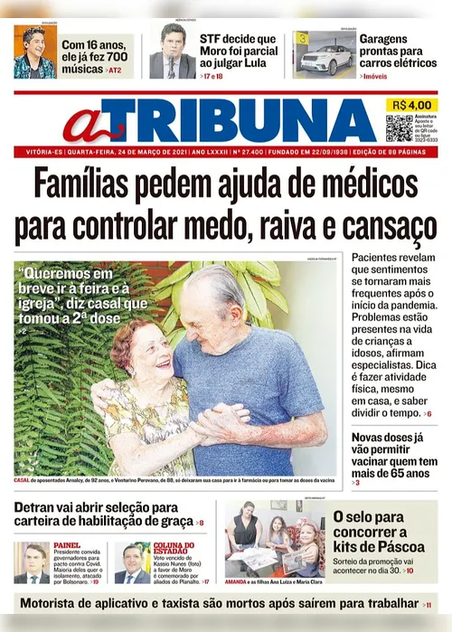 Imagem ilustrativa da imagem Clique aqui e veja os destaques do jornal A Tribuna desta quarta