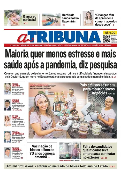 Imagem ilustrativa da imagem Clique aqui e confira os destaques do jornal A Tribuna deste domingo