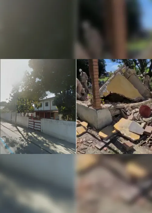 Imagem ilustrativa da imagem VÍDEO | Casa de dois andares desaba na Serra
