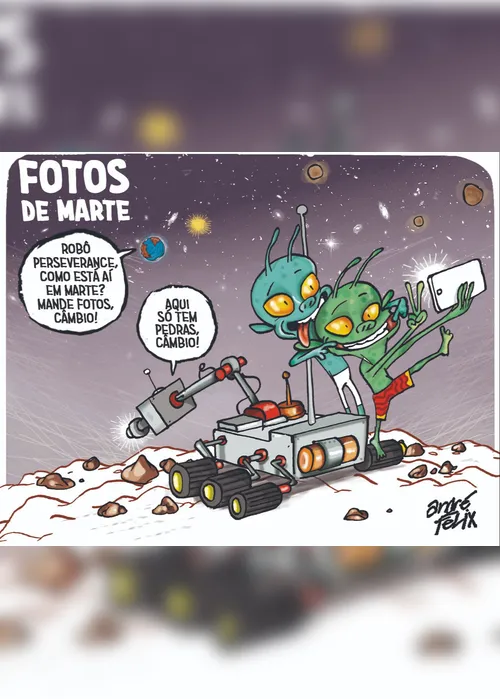 Imagem ilustrativa da imagem Marte é o tema da charge deste domingo