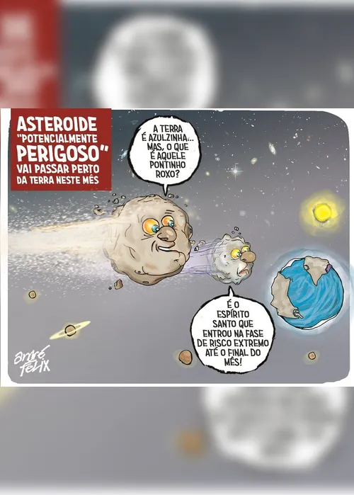 Imagem ilustrativa da imagem Asteroide é o tema da charge desta segunda