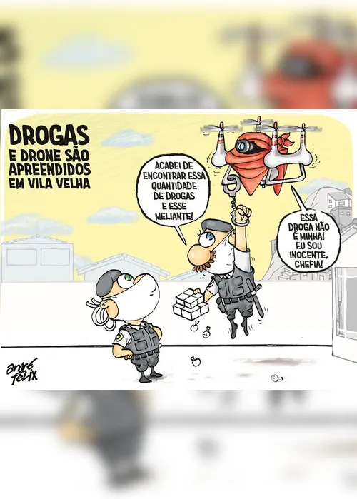 Imagem ilustrativa da imagem Charge do Dia: Drone apreendido pela polícia