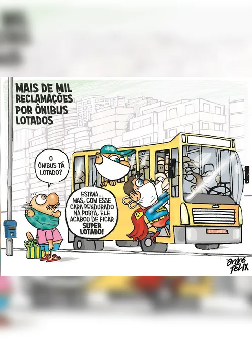 Imagem ilustrativa da imagem Charge do Dia: Ônibus lotados